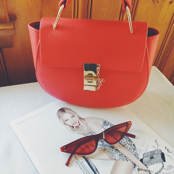 Last 1✨🆕June Red Cat Eye Tiny Sunnies Sunglasses - Picture 2 of 8